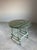 Green Marble Postmodern Center Table With Teal Steel Base For Sale - Image 6 of 15