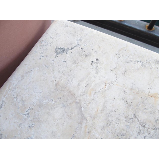 Small Carved “Pierre Dur” Stone Garden Bench From Provence, France For Sale - Image 9 of 12