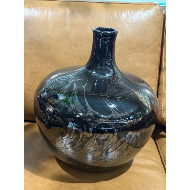 A striking large-scale Mid Century Modern art pottery vase by Royal Haeger of Dundee, Illinois, circa 1970s. This...