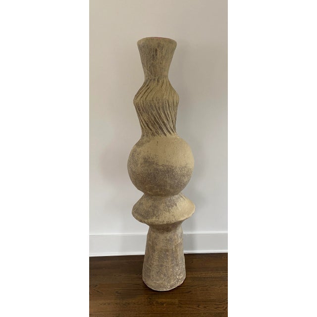 Contemporary Large Papier-Mâché Totem Column For Sale - Image 3 of 8