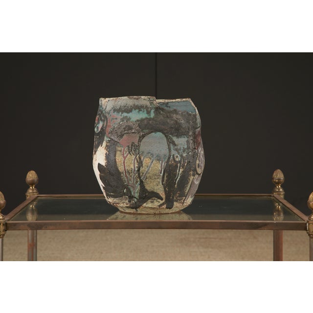 1990s Roger Herman Erotic Ceramic Vessel with Deconstructed Rim, Signed and Dated 97' For Sale - Image 5 of 12