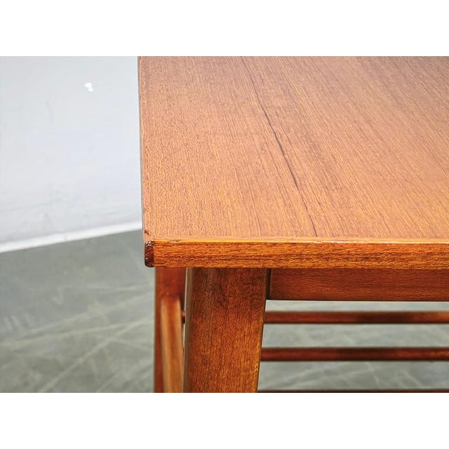 Vintage Danish Modern Teak Serving Trolley on Wheels, 1960s For Sale - Image 4 of 11