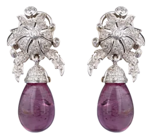Diamond Semi Precious Earring in 18k gold