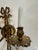 Brass Vintage Brass and Crystal Wall Sconces -a Pair For Sale - Image 8 of 10