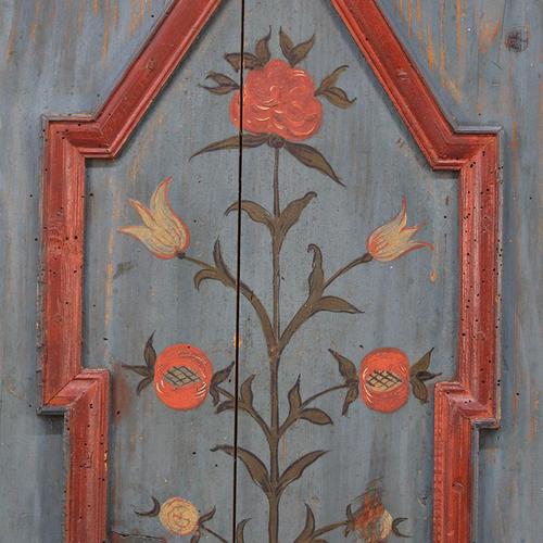 Rustic Farmhouse Folk Art Painted Bridal Cabinet, 1811 For Sale - Image 12 of 13