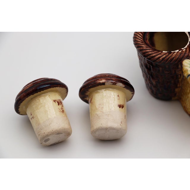 Green 19th Century, Antique Portuguese Palissy Ware Inkwell, Earthenware, Manuel Mafra For Sale - Image 8 of 12