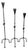 Hand Forged Iron Candelabra Set of 3 (90-110cm) Antique Copper Finish Knotted Stem with Conic Cup For Sale