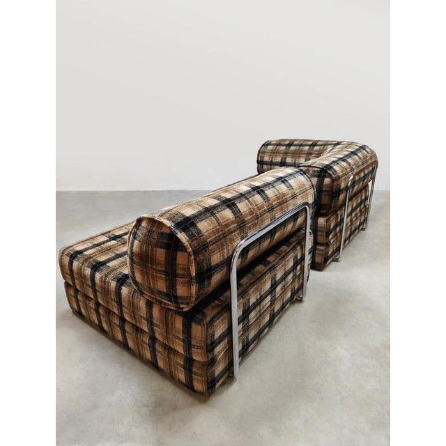 Textile Vintage Convertible Modular Sofa For Sale - Image 7 of 9