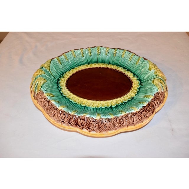 Late 19th Century 19th C Majolica Bread Tray For Sale - Image 5 of 9