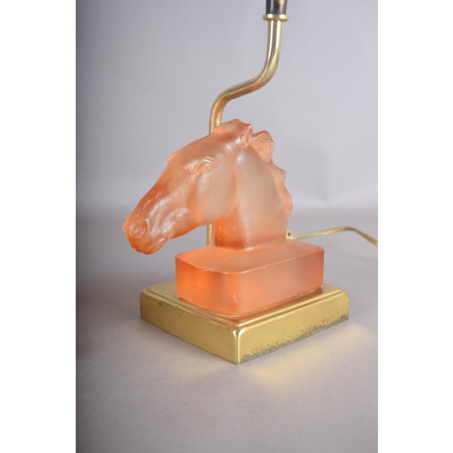 Satin Glass Horse Table Lamps by Le Dauphin, France, 1970s, Set of 2 For Sale - Image 16 of 18
