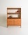 Oak structure with an open upper compartment, two sliding tambour doors, and an interior with original metal drawers....