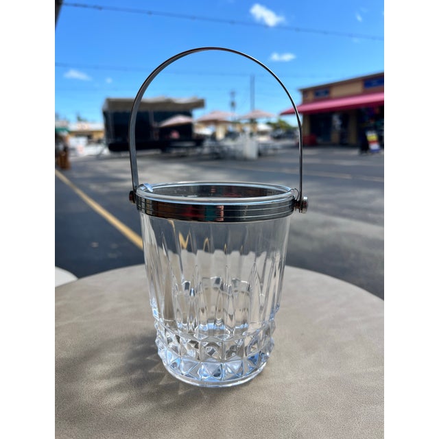 Cristal d'Arques Originally from France Made of Lead crystal with chrome-plated metal. Mid-century modern barware...