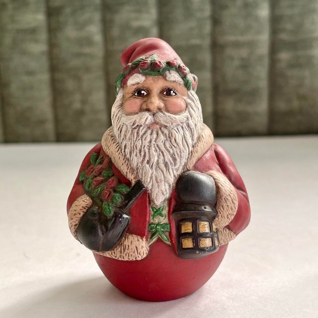 Vintage Scioto Santa Figurines: Uncle Sam, Santa Toymaker, Old World Santa, Set of 3 For Sale - Image 4 of 10