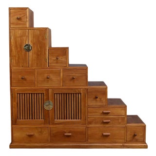 20th Century Teak Kaidan Tansu Part 2 Staircase Furniture For Sale