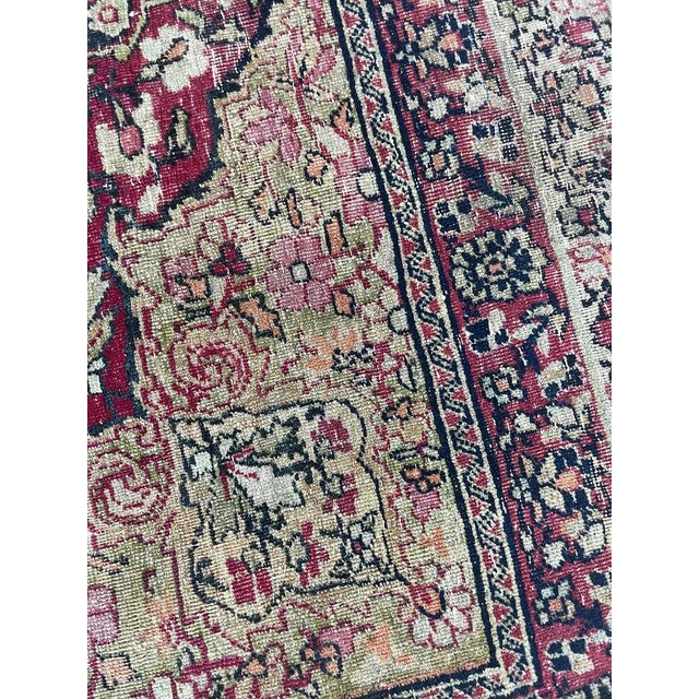 Antique Persian Sage Green Kermanshah Rug 4.3 x 5.7 For Sale - Image 13 of 16