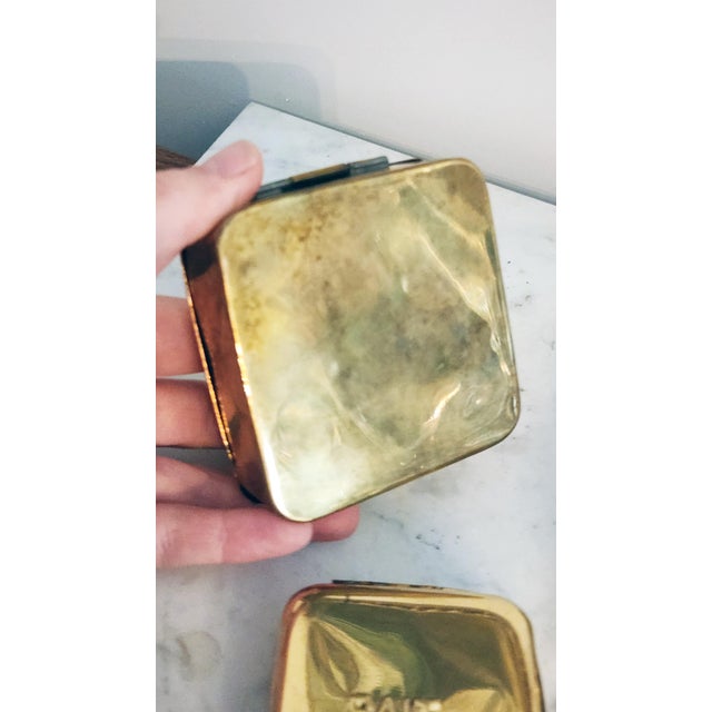 Vintage Brass Fishing Bait Boxes, Nesting Angler Tins, Rustic Collectibles For Sale - Image 4 of 13