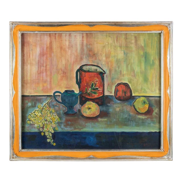 Sirio Pellegrini, Still Life with Fruit, Oil Painting, 1968 For Sale