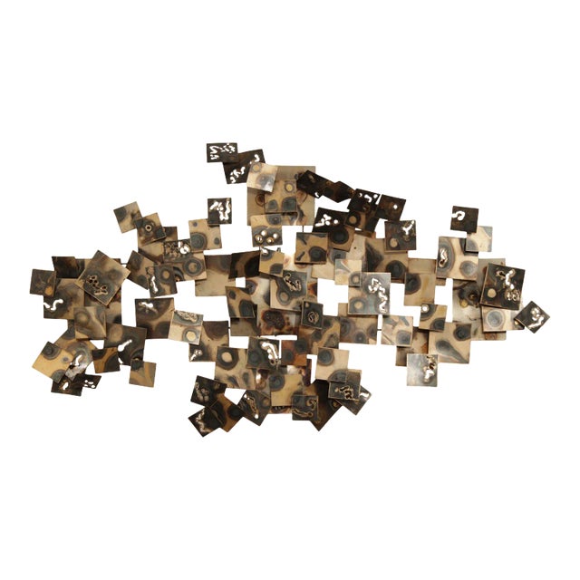 Mid 20th Century Mid-Century Modern Large Brutalist Metal Wall Sculpture For Sale
