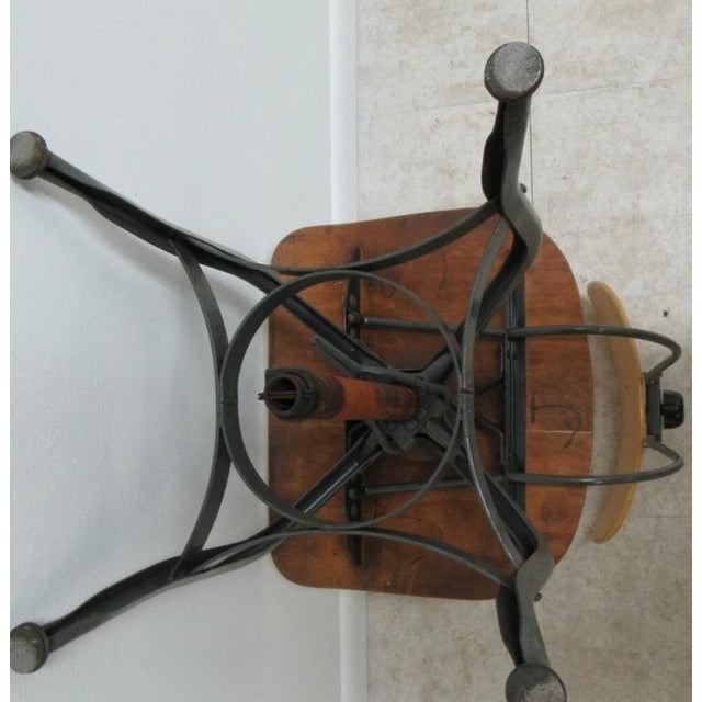 Vintage Toledo Drafting Industrial Medium Counter Swivel Bar Stool Chair GG For Sale - Image 9 of 12