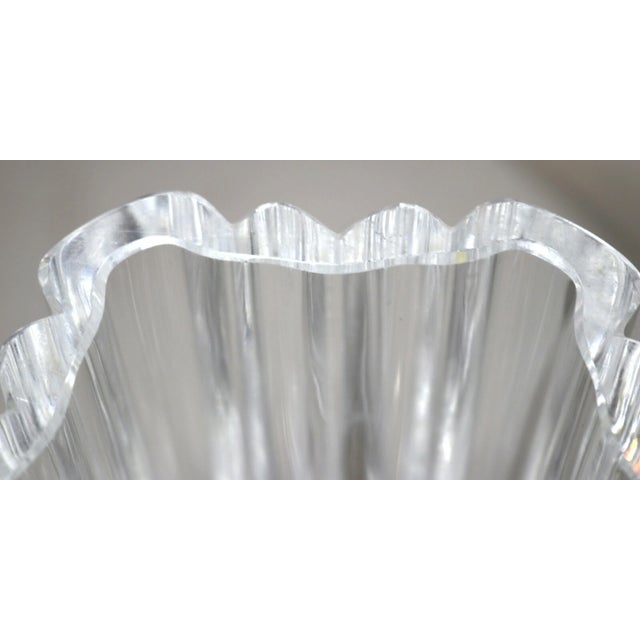 Vintage Hand Made Blown Anna Ehrner Kosta Boda Thick Clear Crystal Glass Vase For Sale - Image 9 of 12