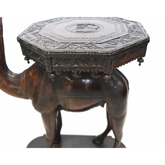 Anglo Indian Carved Camel Side Table in Hardwood, 1920 For Sale - Image 7 of 12