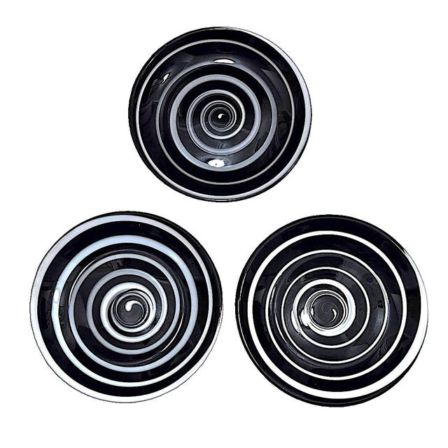 Glass Vintage Italian Art Glass Plates for Leonardo, Set of 3 For Sale - Image 7 of 11