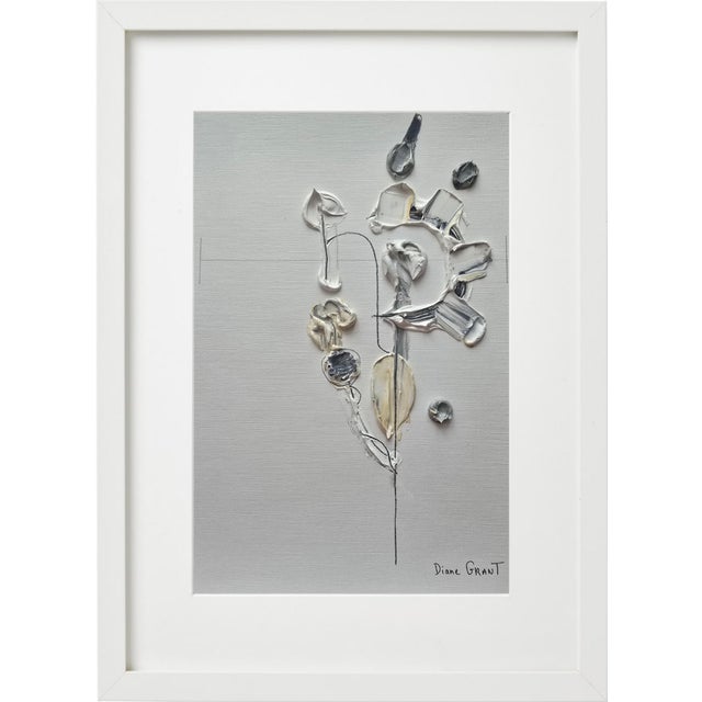 Contemporary Neutral Colors Palette Organic Modern Botanical Flower Original Oil Painting / Contemporary Herbarium / Natural Tones For Sale - Image 3 of 4