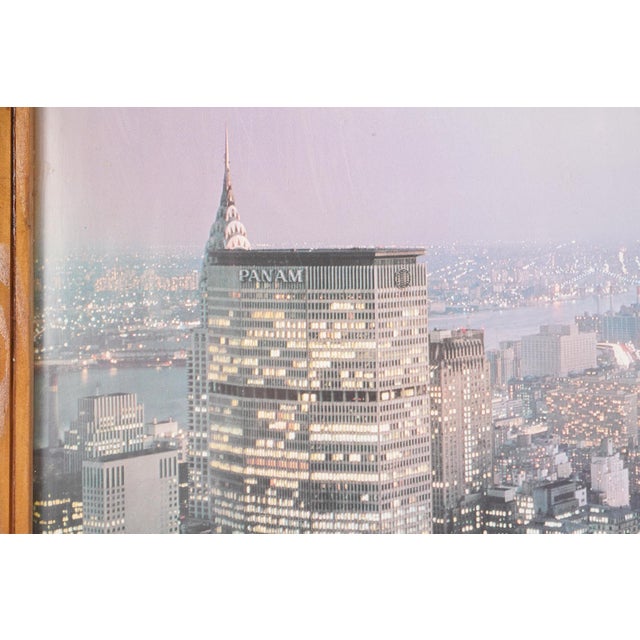 Vintage 1970-80s Nyc Skyline Framed Poster For Sale - Image 4 of 8