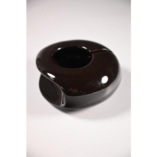 Model 411 Ashtray in Brown Glazed Ceramic from Sicart For Sale - Image 3 of 9