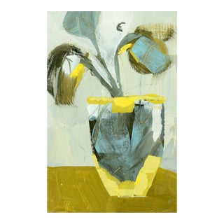 Soft Modernist Abstract Floral Original Painting For Sale