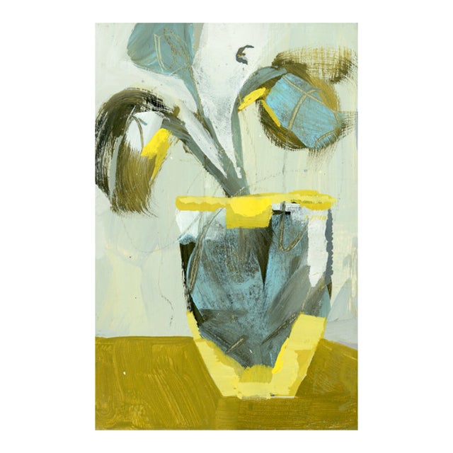 Soft Modernist Abstract Floral Original Painting For Sale