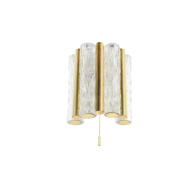Mid-Century Modern 1960s Murano Glass and Brass Sconces by Doria Leuchten, Germany - a Pair For Sale - Image 3 of 8