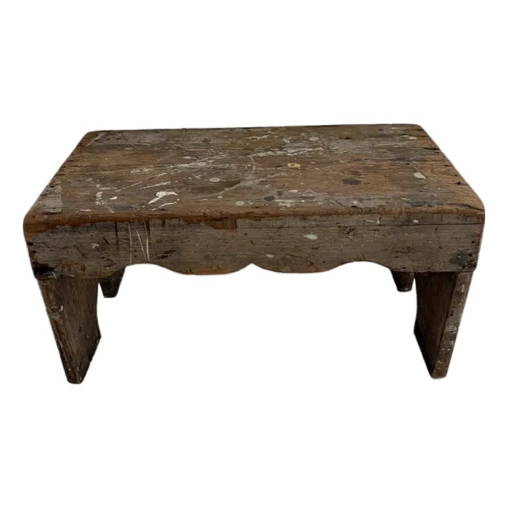 Vintage Painter’s Bench Signed Gene, 1965 | Chairish