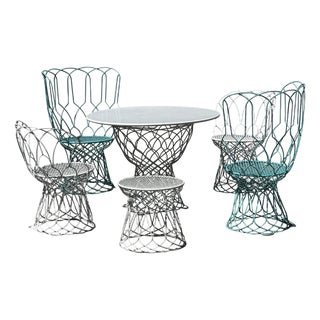 Garden Set Re-Trouvé Series in Twisted Steel by Patricia Urquiola for Emu, Set of 6 For Sale