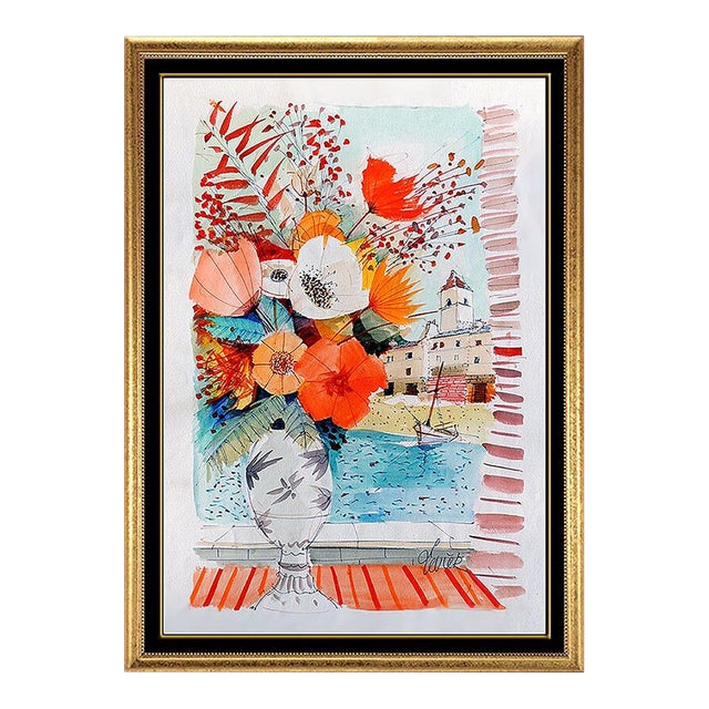 Mid 20th Century Fleurs au bord de la Mar, Charles Levier For Sale
