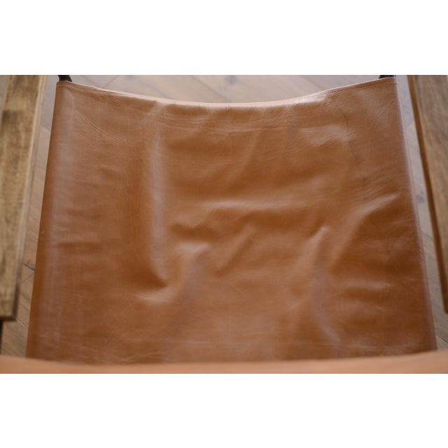 Mid Century Modern Style Metal and Leather Rocking Chair For Sale - Image 11 of 13