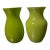 Vintage Chartreuse Blown Glass Vase Set For Sale
