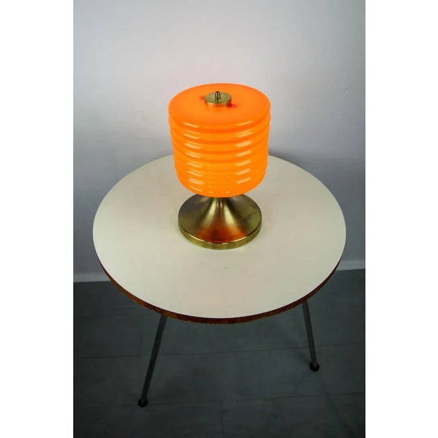 Mid-Century Orange Glass Table Lamp, 1960s For Sale - Image 6 of 18