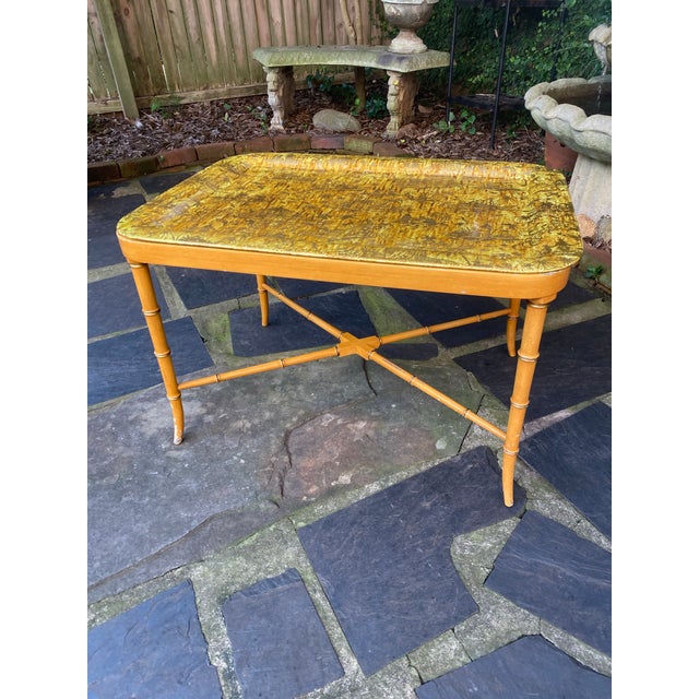 Fornasetti Metal Faux Bamboo Tray Table 30.5” x 22.5” x 19.25”h