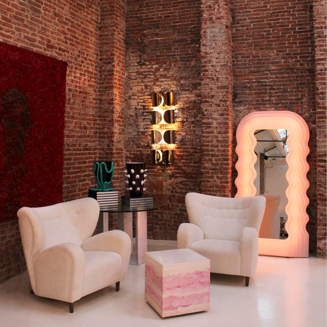 Pink Pink Neon Ultrafragola Mirror Lamp by Ettore Sottsass For Sale - Image 8 of 9