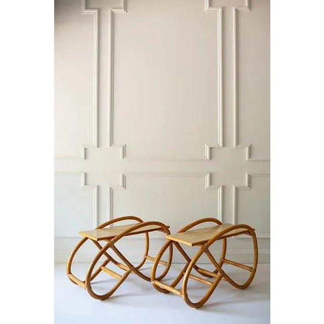 These cool and practical Paul Frankl style end tables were designed for versatility. Expertly crafted and sculpted pretzel...