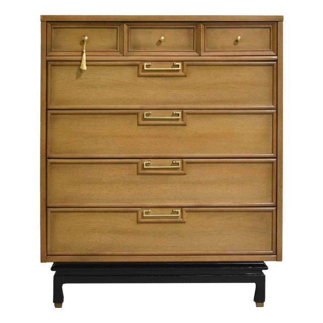 Mid Century 7 Drawer Highboy Dresser by American of Martinsville For Sale