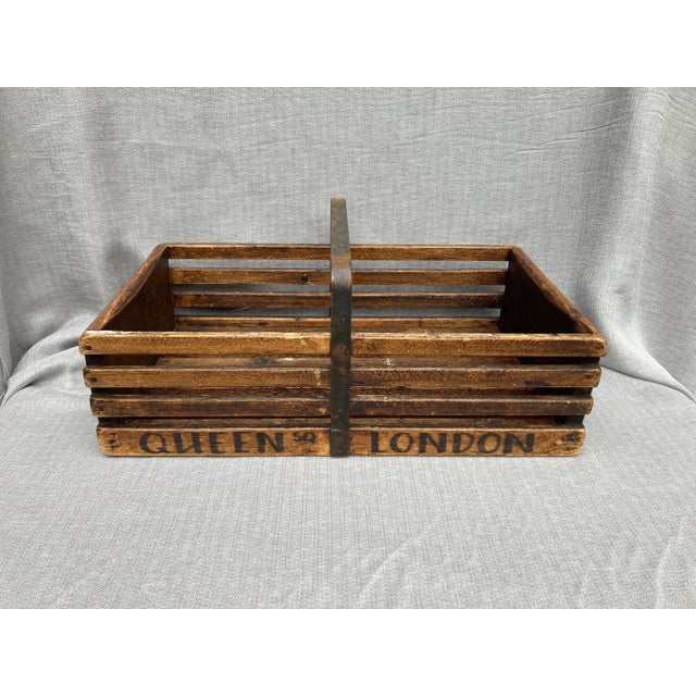 Vintage British Wood Slate and Metal Box Queen Sq London For Sale - Image 4 of 12
