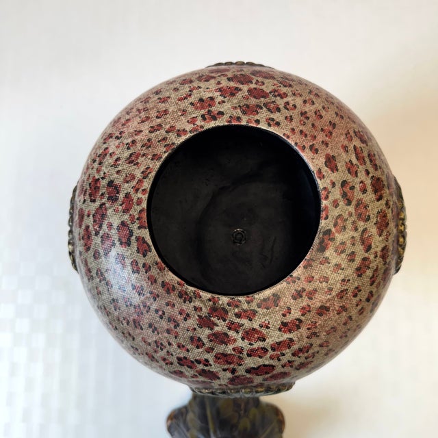 Vintage Decorative Leopard Pattern Box With Finial Lid by John Richard For Sale In New York - Image 6 of 11