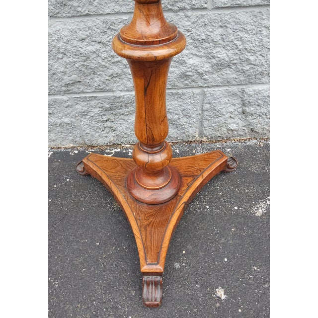 Wood 19th Century Victorian Renaissance Rosewood Floral and Peacock Needlepoint Pole Screen For Sale - Image 7 of 8