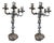 Pair of 19th Century French Silver-Plated Bronze Candelabras For Sale