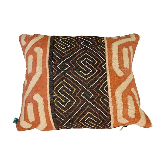 2020s Kuba Raffia Cloth Pillow For Sale - Image 5 of 5
