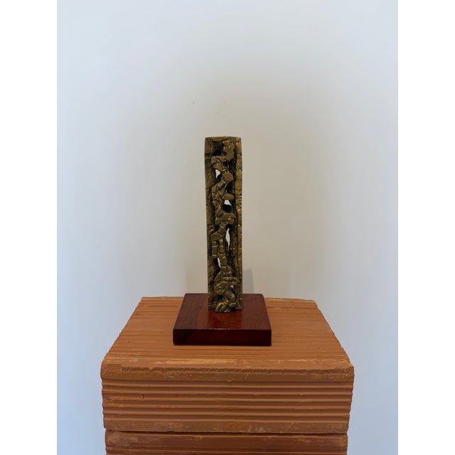 Hugo Rodrigues Abstract Brutalist Bronze Sculpture on Wood Base, Brazil 1985 For Sale - Image 15 of 16