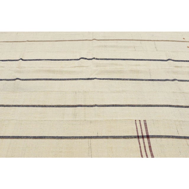 Mid 20th Century Striped Vintage Turkish Kilim Rug For Sale - Image 4 of 7