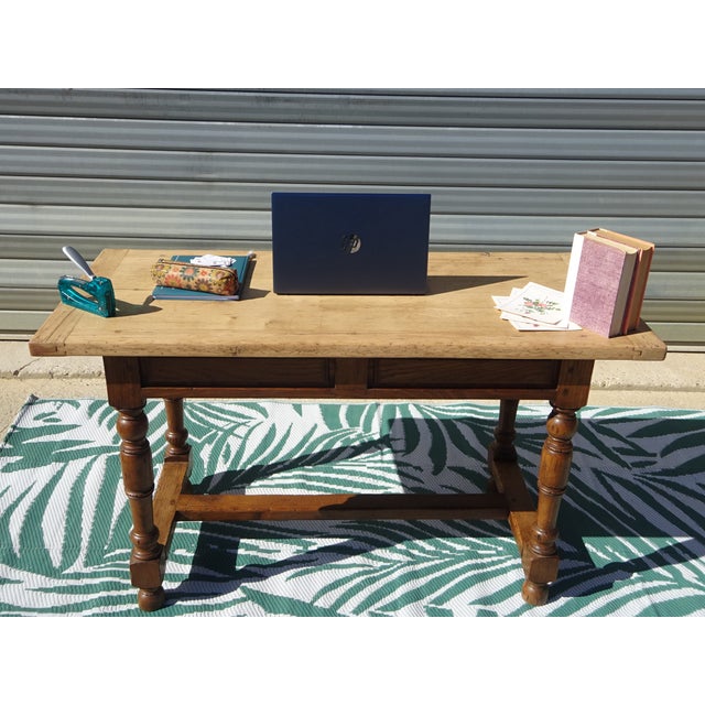 Rustic Oak Desk, 1930s For Sale - Image 14 of 18